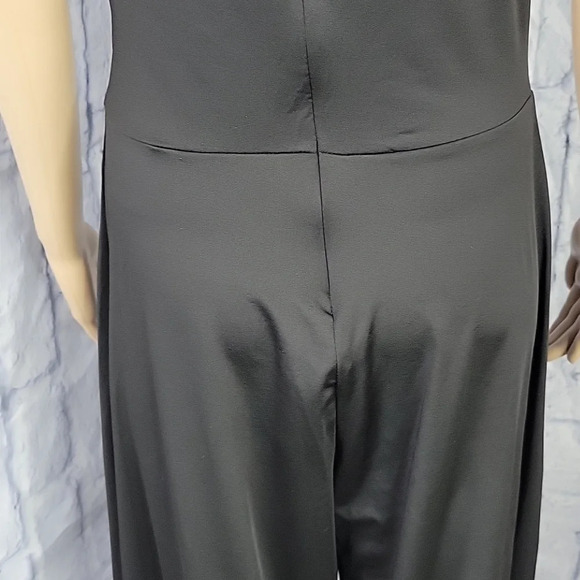 Black SEQUINED CUT OUT Wide Leg Jumpsuit - Picture 9 of 10